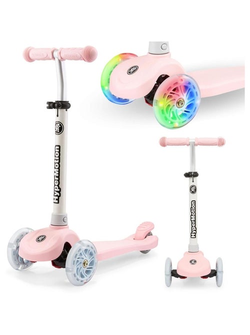 Patinete 3 ruedas LED rosa ajustable máx 50kg HyperMotion - Kiabi
