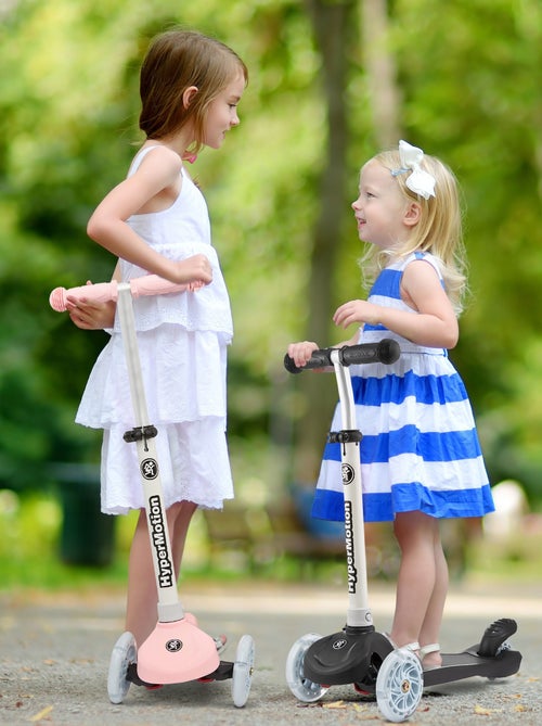 Patinete 3 ruedas LED rosa ajustable máx 50kg HyperMotion - Kiabi