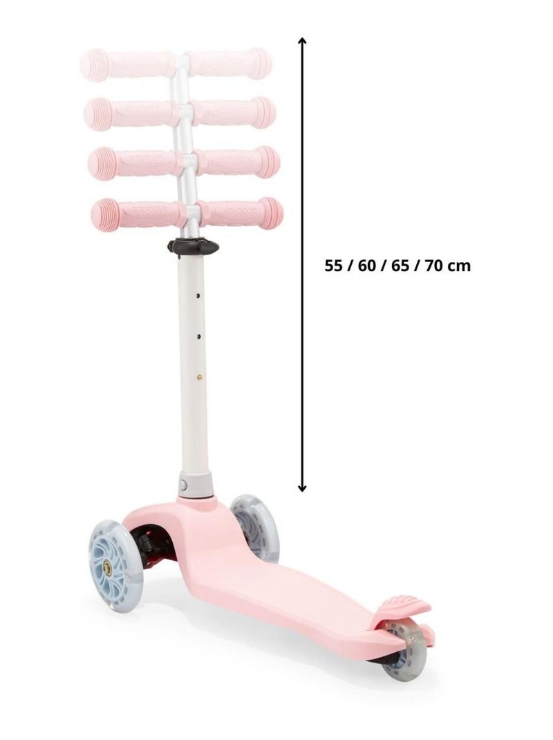 Patinete 3 ruedas LED rosa ajustable máx 50kg HyperMotion N/D - Kiabi