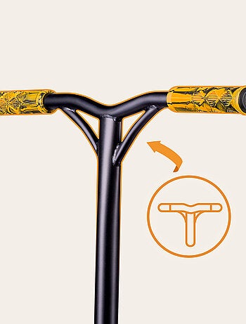 Patinete acrobático LIONELO Whizz - Capacidad de 100 kg - Manillar ancho - Rodamientos ABEC-9 - Negr