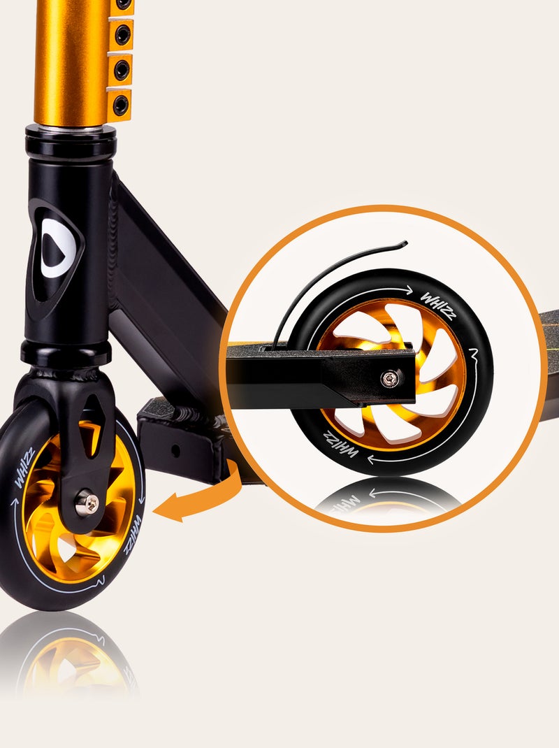 Patinete acrobático LIONELO Whizz - Manillar ancho - Rodamientos ABEC-9 - Negro Amarillo - Kiabi