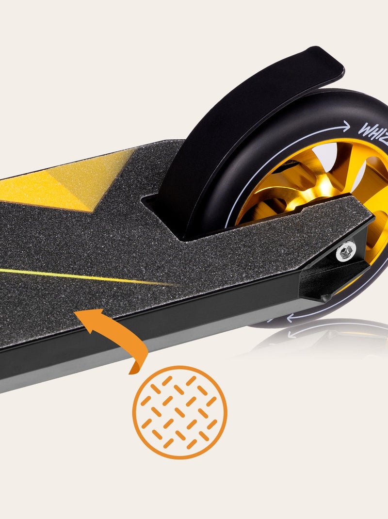 Patinete acrobático LIONELO Whizz - Manillar ancho - Rodamientos ABEC-9 - Negro Amarillo - Kiabi
