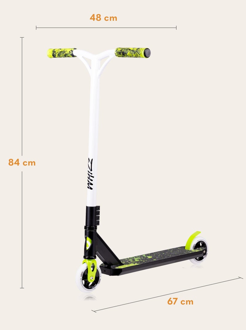 Patinete acrobático LIONELO Whizz - Manillar ancho - Rodamientos ABEC-9 - Negro Verde - Kiabi