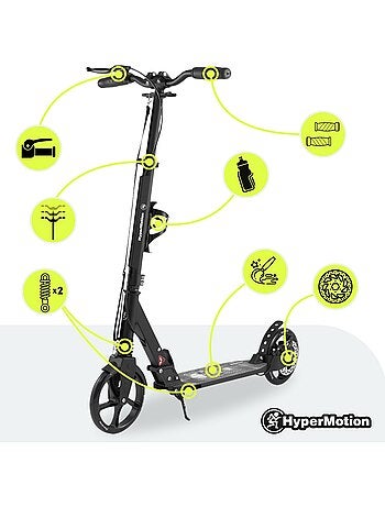 Patinete adulto y juvenil de aluminio plegable skyline con suspensión, frenos y ruedas grandes