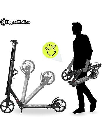 Patinete adulto y juvenil de aluminio plegable skyline con suspensión, frenos y ruedas grandes