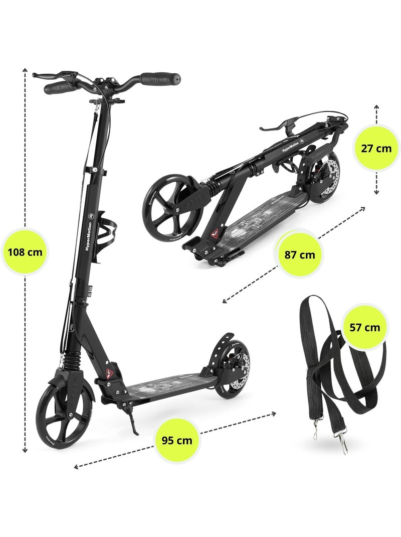 Patinete adulto y juvenil de aluminio plegable skyline con suspensión, frenos y ruedas grandes N/D - Kiabi