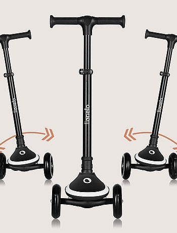 Patinete de 3 ruedas LIONELO Mey - Ruedas iluminadas - Plegable - Altura ajustable - Cesta incluida