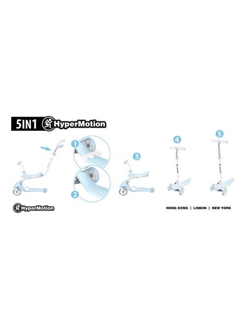 Patinete evolutivo 3 en 1 correpasillos azul HyperMotion - Kiabi