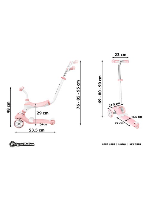 Patinete evolutivo 3 en 1 correpasillos azul HyperMotion - Kiabi