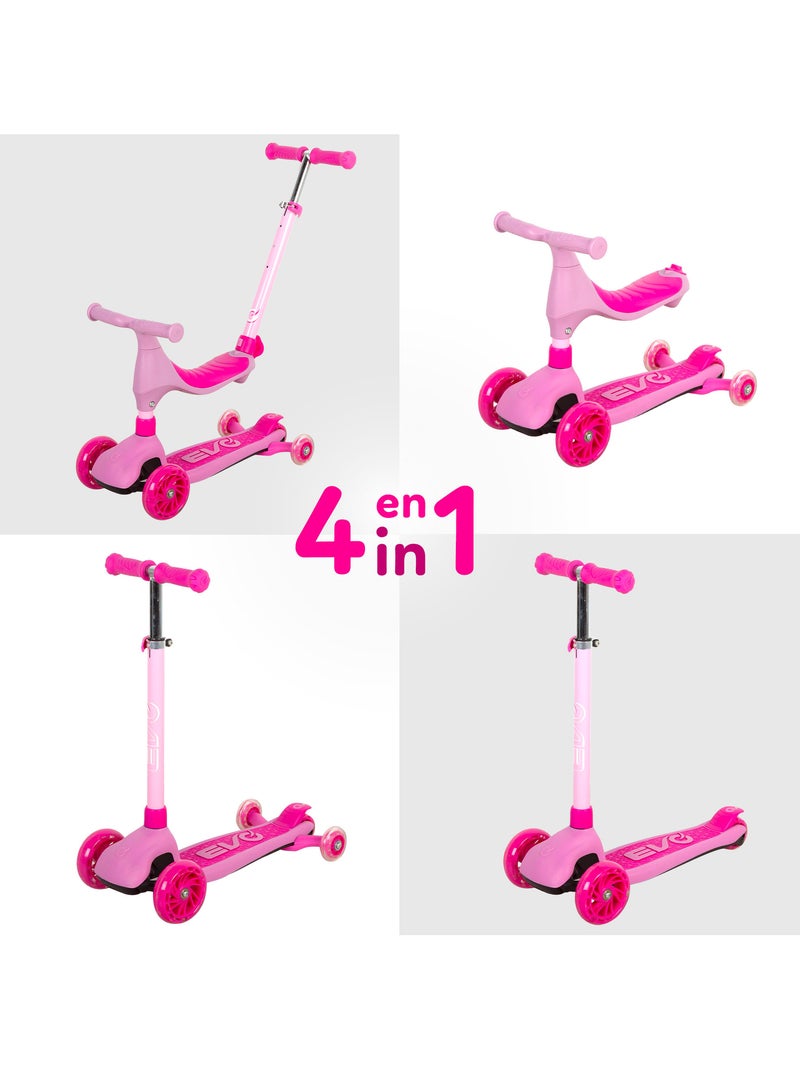 Patinete evolutivo 4 en 1 evo Rosa - Kiabi