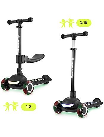 Patinete infantil 3 en 1 HyperMotion LUMI con luces LED y asiento ajustable