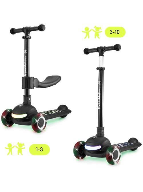 Patinete infantil 3 en 1 HyperMotion LUMI con luces LED y asiento ajustable - Kiabi
