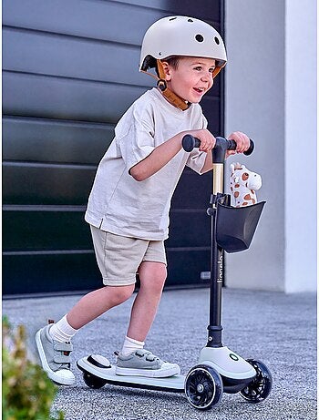 Patinete infantil con casco LIONELO Mey - 3 ruedas con luces - Plegable - Altura ajustable