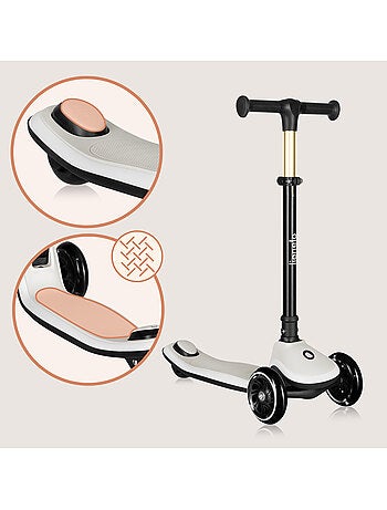 Patinete infantil con casco LIONELO Mey - 3 ruedas con luces - Plegable - Altura ajustable