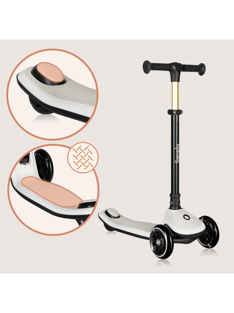 Patinete infantil con casco LIONELO Mey - 3 ruedas con luces - Plegable - Altura ajustable Beige - Kiabi