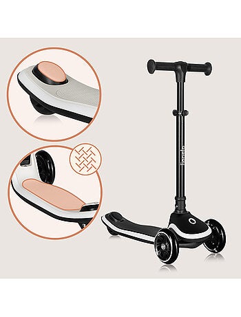 Patinete infantil con casco LIONELO Mey - 3 ruedas con luces - Plegable - Altura ajustable