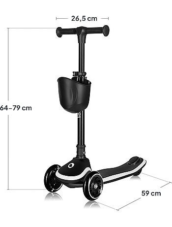 Patinete infantil con casco LIONELO Mey - 3 ruedas con luces - Plegable - Altura ajustable