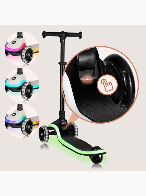 Patinete infantil con casco LIONELO Mey - 3 ruedas con luces - Plegable - Altura ajustable - Kiabi