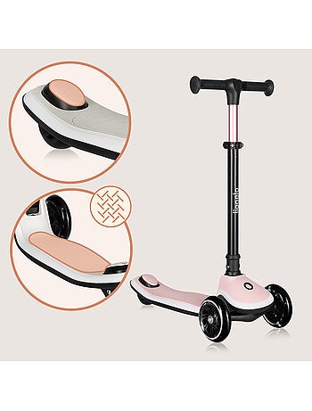 Patinete infantil con casco LIONELO Mey - 3 ruedas con luces - Plegable - Altura ajustable
