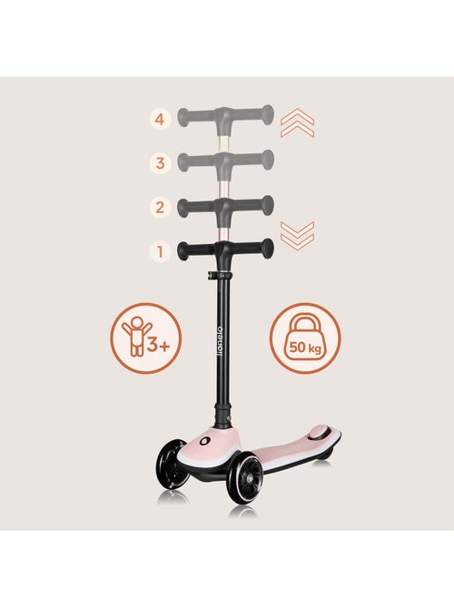 Patinete infantil con casco LIONELO Mey - 3 ruedas con luces - Plegable - Altura ajustable - Kiabi