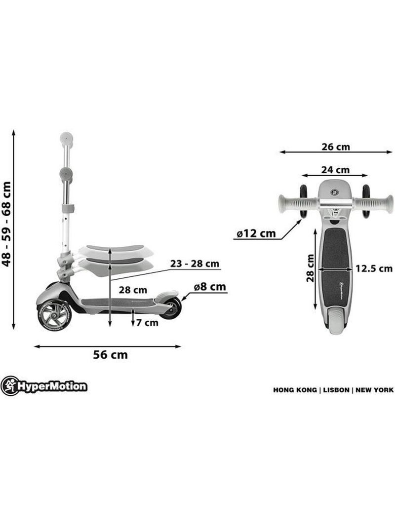 Patinete infantil evolutivo 3 en 1 con asiento manillar regulable 2-6 N/D - Kiabi