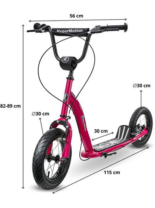 Patinete infantil hypermotion ruby 12.2 con ruedas inflables y frenos desde 5 años - Kiabi