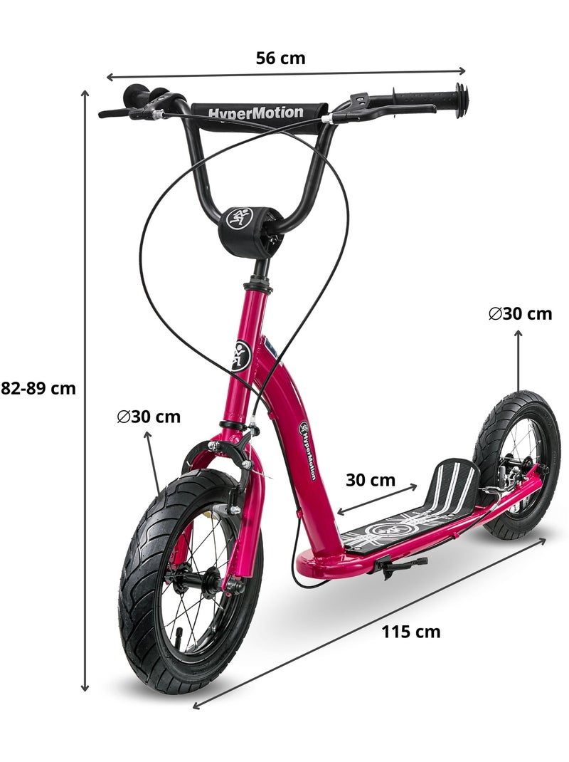 Patinete infantil hypermotion ruby 12.2 con ruedas inflables y frenos desde 5 años Rojo - Kiabi