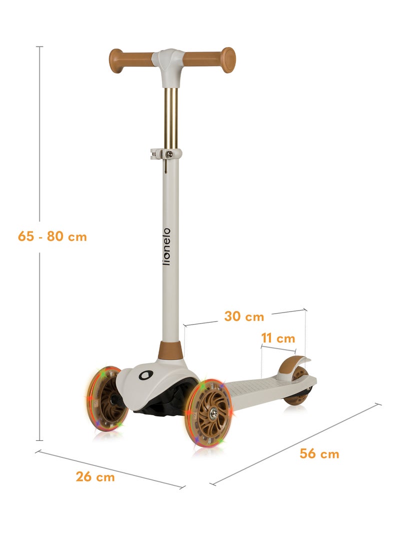 Patinete infantil LIONELO Jessy con casco - Ruedas iluminadas - 3 ruedas - Altura regulable Beige - Kiabi