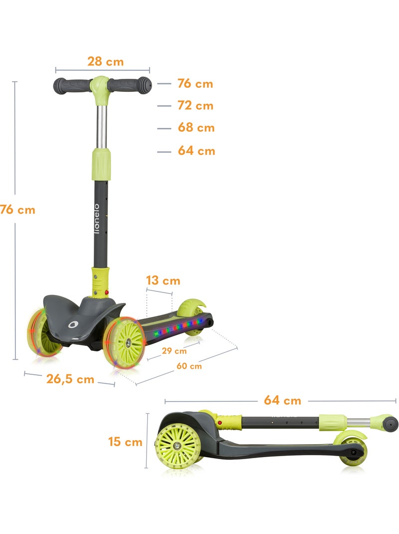 Patinete infantil LIONELO Timmy - 3 ruedas - Rodamientos LED - Altura ajustable Gris verde - Kiabi