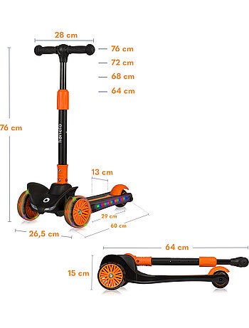 Patinete infantil LIONELO Timmy - 3 ruedas - Rodamientos LED - Altura ajustable