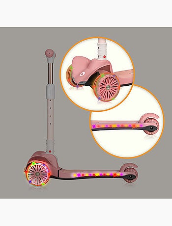 Patinete infantil LIONELO Timmy - 3 ruedas - Rodamientos LED - Altura ajustable