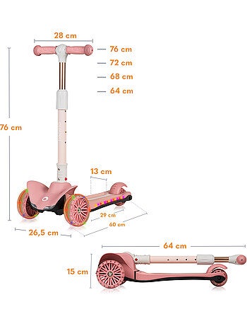 Patinete infantil LIONELO Timmy - 3 ruedas - Rodamientos LED - Altura ajustable
