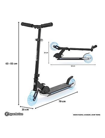 Patinete led plegable ligero ruedas 125mm 50kg hypermotion