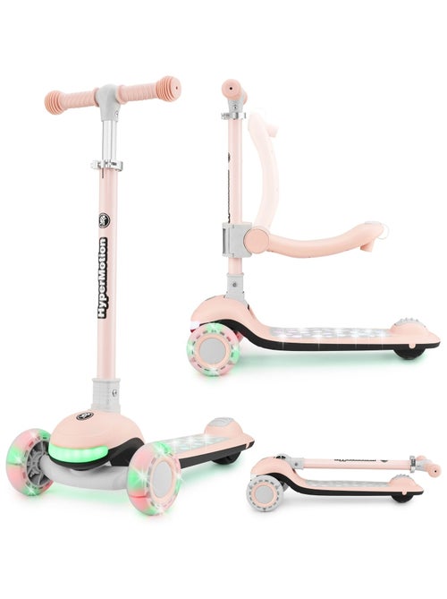 Patinete LED rosa con asiento plegable ajustable HyperMotion - Kiabi