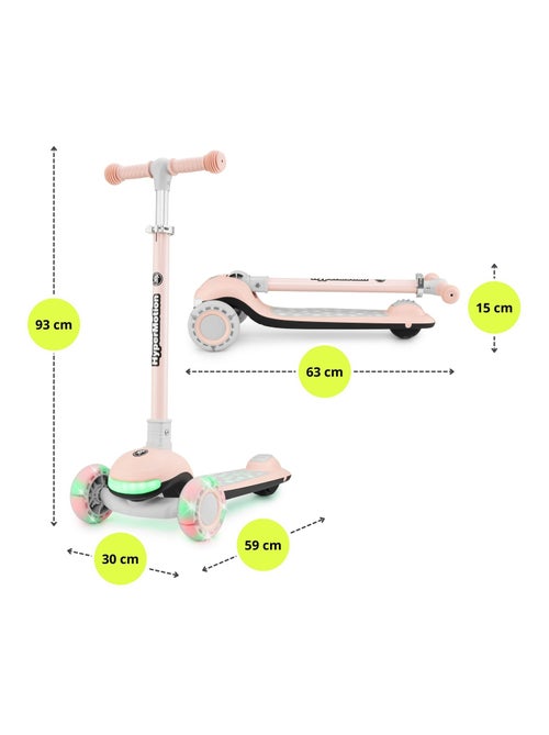Patinete LED rosa con asiento plegable ajustable HyperMotion - Kiabi