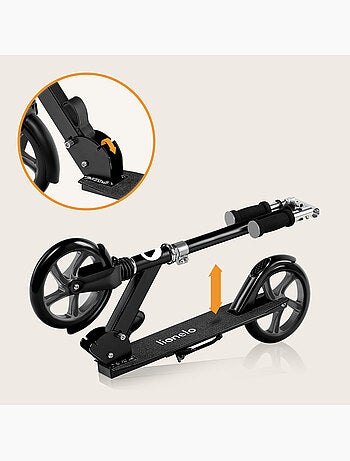 Patinete LIONELO Luca para niños y adultos - Hasta 100 kg - Plegado compacto - Portabotellas