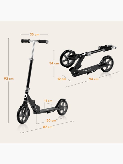 Patinete LIONELO Luca para niños y adultos - Hasta 100 kg - Plegado compacto - Portabotellas - Kiabi