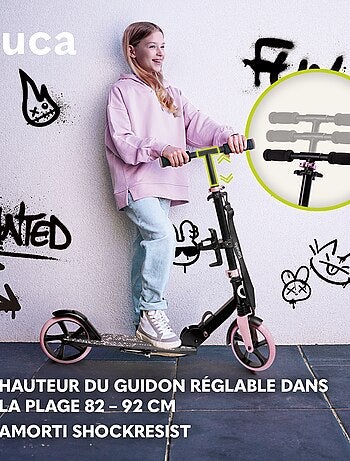 Patinete LIONELO Luca para niños y adultos - Hasta 100 kg - Plegado compacto - Portabotellas