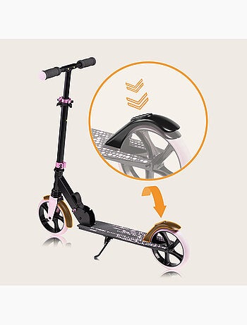 Patinete LIONELO Luca para niños y adultos - Hasta 100 kg - Plegado compacto - Portabotellas