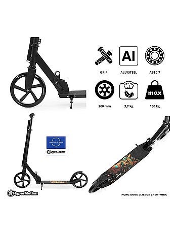 Patinete plegable aluminio abec-7 máx 100kg hypermotion