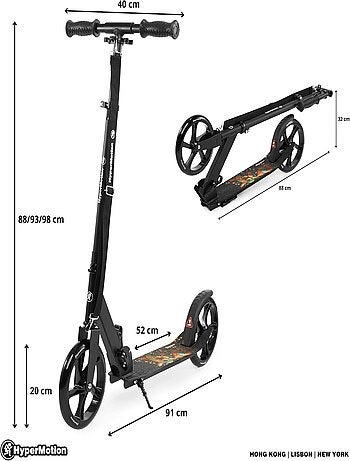 Patinete plegable aluminio abec-7 máx 100kg hypermotion