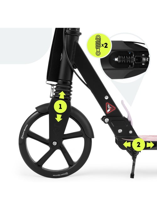 Patinete plegable de aluminio skyline con suspensión, freno de disco y ruedas 200 mm - Kiabi