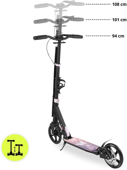 Patinete plegable de aluminio skyline con suspensión, freno de disco y ruedas 200 mm - Kiabi