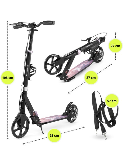 Patinete plegable de aluminio skyline con suspensión, freno de disco y ruedas 200 mm - Kiabi