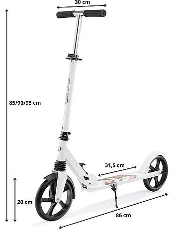 Patinete plegable HyperMotion City Swift Winter Fox con suspensión y ruedas 200 mm