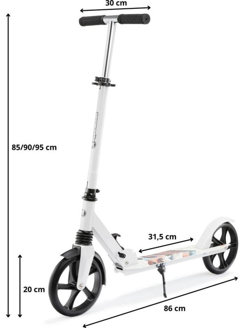 Patinete plegable HyperMotion City Swift Winter Fox con suspensión y ruedas 200 mm - Kiabi