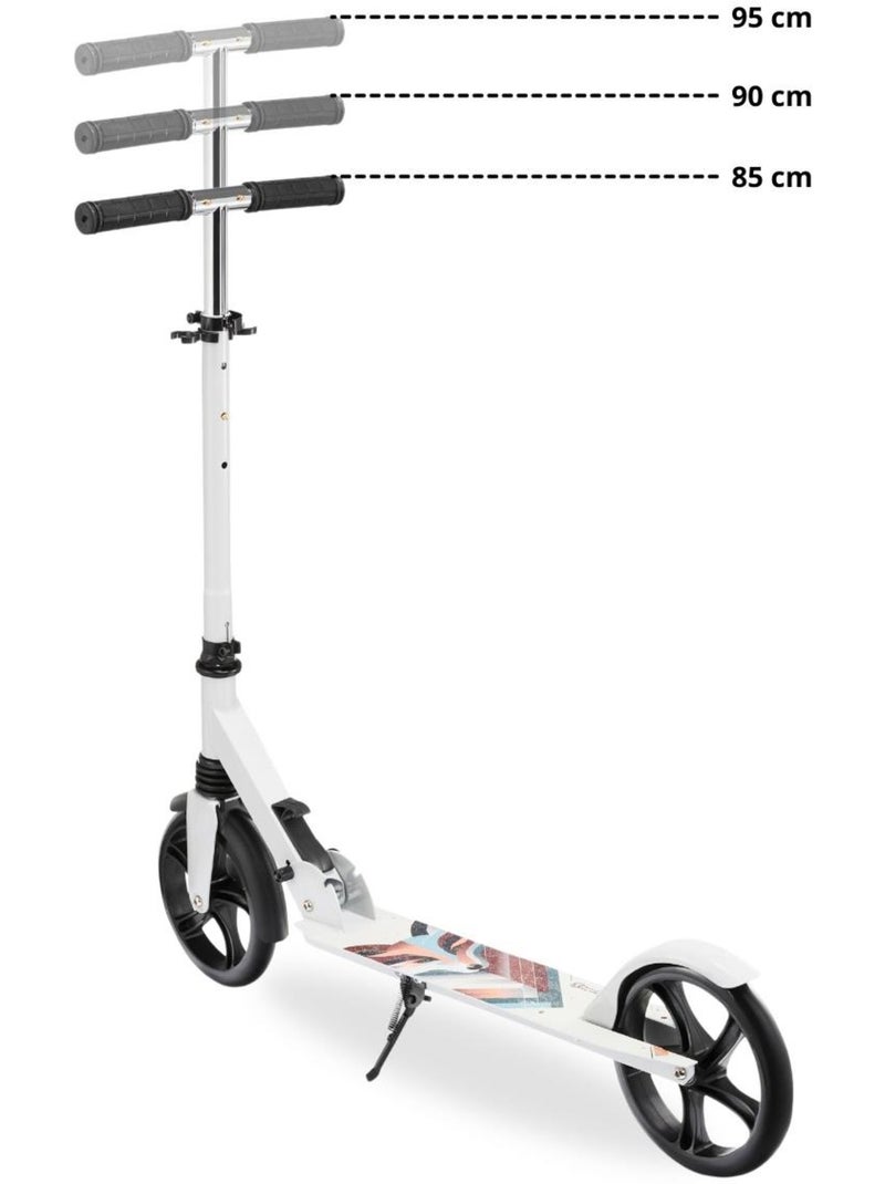 Patinete plegable HyperMotion City Swift Winter Fox con suspensión y ruedas 200 mm Blanco - Kiabi