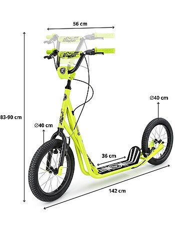 Patinete urbano hypermotion runkie 16" con frenos v-brake y ruedas inflables para niños y adultos
