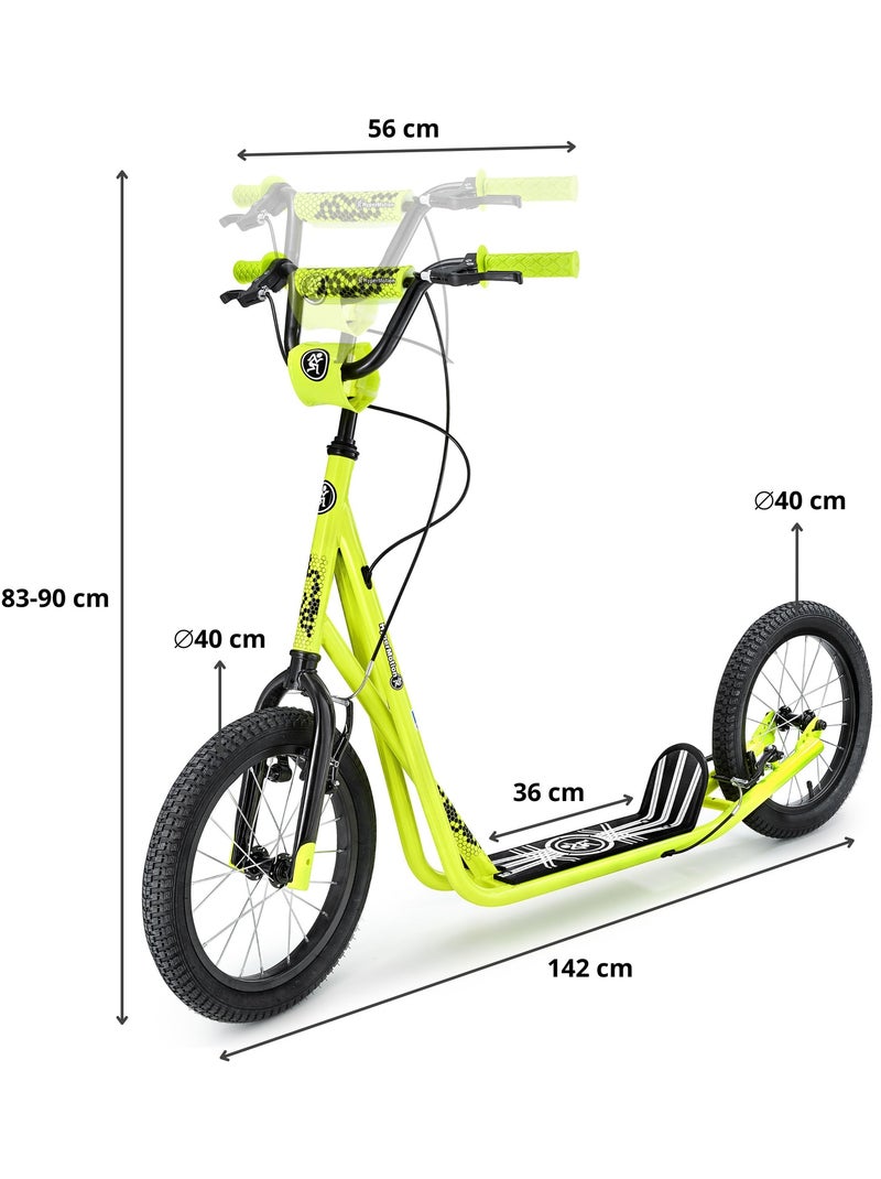 Patinete urbano HyperMotion RUNKIE 16" con frenos V-Brake y ruedas inflables para niños y adultos Amarillo - Kiabi