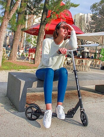 Patinete urbano rockster plegable 200 mm para adultos y adolescentes hasta 100 kg